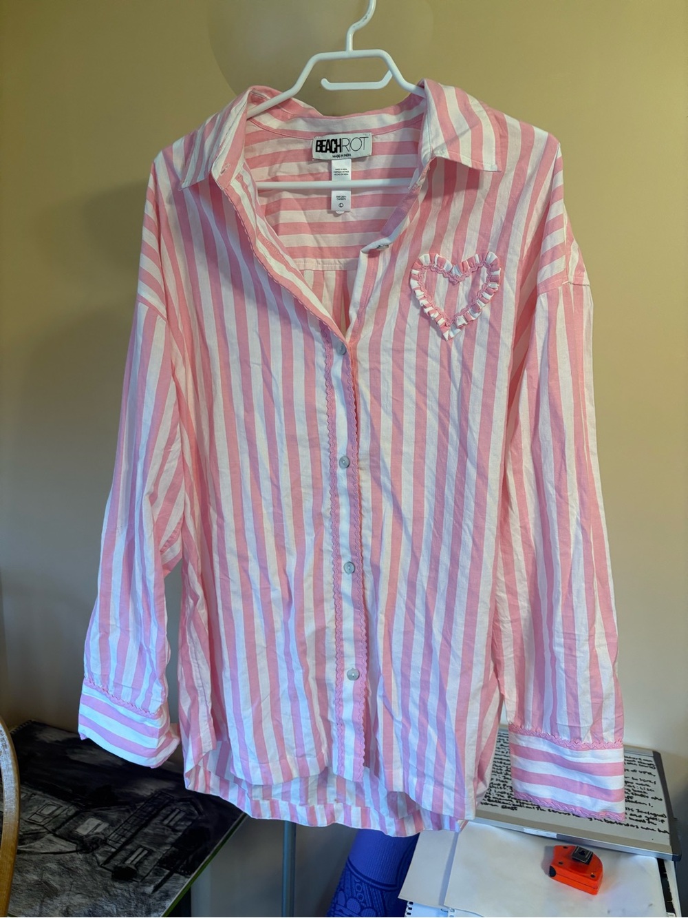Beach Riot Cassidy Stripe Button-Up Cover-Up Shirt